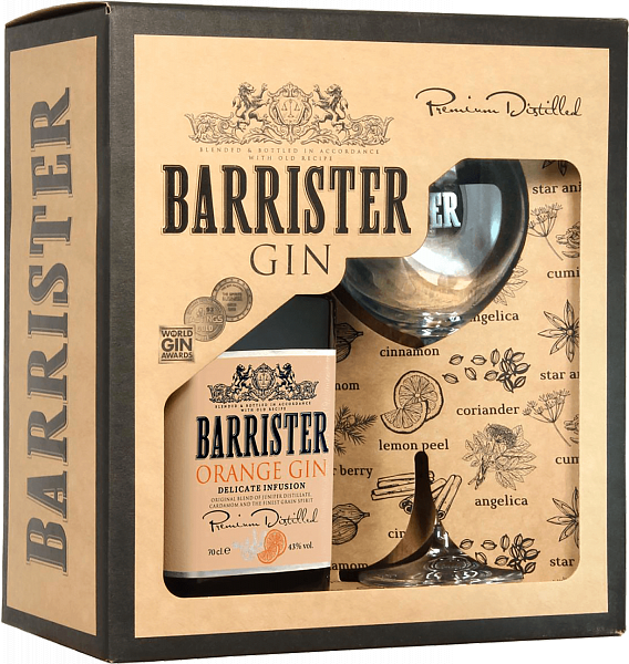 Barrister Orange Gin (gift box with a glass), 0.7 л в Ставрополе